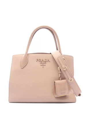 Prada Pre-Owned 2000s Saffiano Monochrome leather tote bag - Neutrals