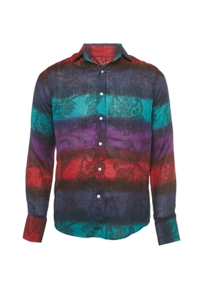 Etro Pre-Owned linen paisley shirt - Blue