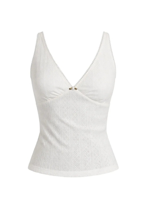 Reformation Rue Pointelle V-neck top - White
