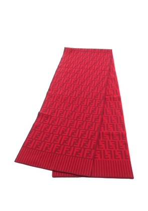 Fendi Pre-Owned 2010s FF-logo wool scarf - Red