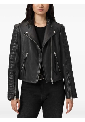 AllSaints Raul ribbed leather jacket - Black