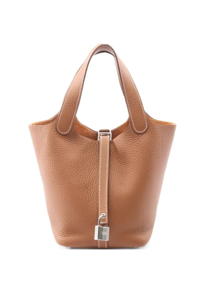 Hermès Pre-Owned 2024 PM Picotan Lock leather lock tote bag - Brown