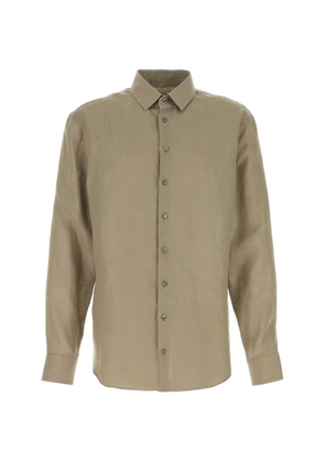 Giorgio Armani dove grey linen shirt - Neutrals