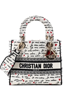 Christian Dior Pre-Owned Lady D-Lite Bag Embroidered Canvas Medium satchel - White