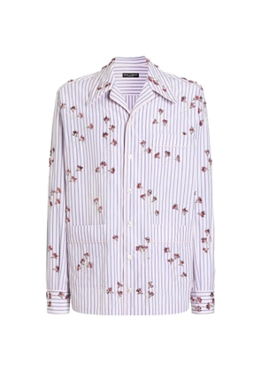 Dolce & Gabbana cotton and silk vanity shirt with embroidery - Blue