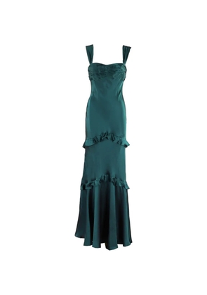Saloni Selma ruffled long dress - Green
