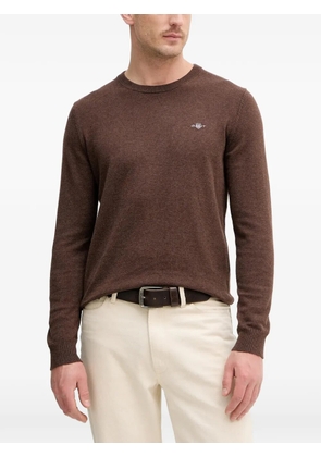 Gant logo round-neck sweater - Brown