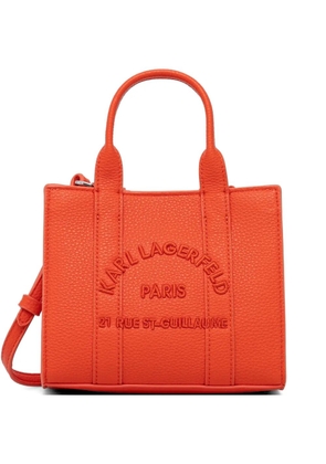Karl Lagerfeld embossed-logio tote bag - Orange