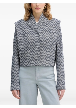 BOSS Jakelina chevron shoulder-pad jacket - Blue