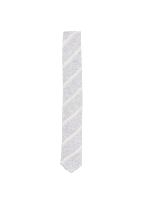 Eleventy striped cotton tie - Grey
