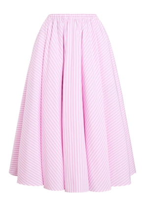 Patou elasticated-waist striped midi skirt - Pink