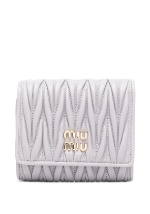 Miu Miu small quilted logo wallet - Purple