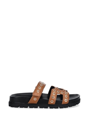 GUESS USA eyelet logo sandals - Brown