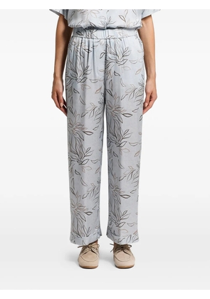 Peserico printed satin trousers - Blue