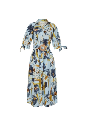 Cara Cara Caro short-sleeve midi dress - Blue