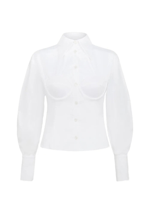 Violante Nessi Bellezza corset puffed-sleeve shirt - White