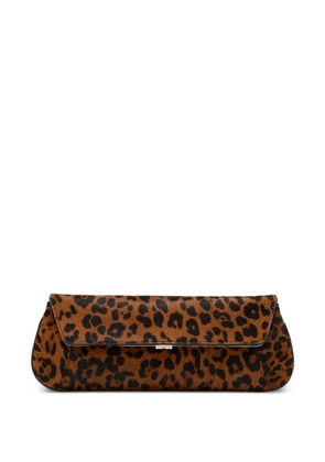 Amina Muaddi leopard-printed clutch bag - Brown