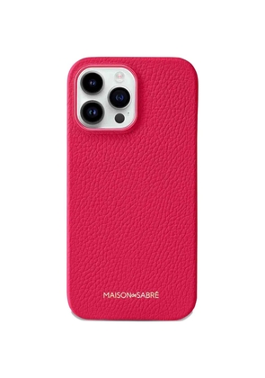 MAISON de SABRÉ textured-leather iPhone 15 Pro phone case - Pink