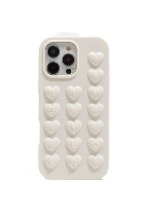 Bimba y Lola heart-embossed iPhone 16 Pro Max case - White
