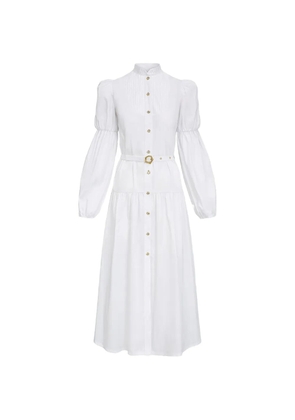 Violante Nessi Derain long-sleeve belted dress - White