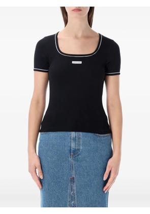 Marine Serre logo-detail T-shirt - Black