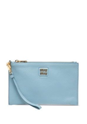 Miu Miu Pre-Owned 2000-2025 Goatskin Madras clutch bag - Blue