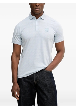 Karl Lagerfeld logo-appliqué polo shirt - Blue