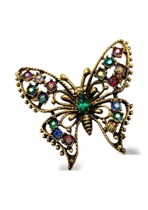 Jennifer Gibson Jewellery 1960s crystal butterfly brooch - Gold