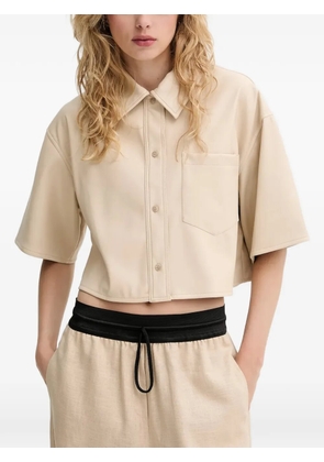 STAND STUDIO pocket-detail cropped shirt - Neutrals
