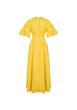Acler Balwest cutout embroidered maxi dress - Yellow