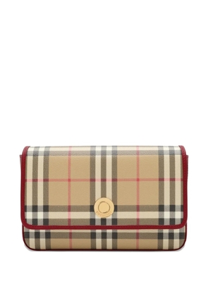 Burberry Hampshire check leather trim bag - Neutrals