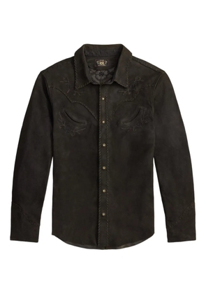 Ralph Lauren RRL embroidered suede shirt - Brown