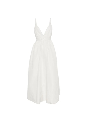 Maje V-neck crystal-embellishment midi dress - White