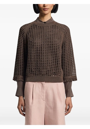 Peserico sequinned cordonet sweater - Brown