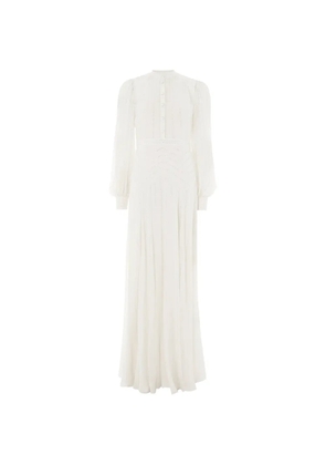 Temperley London Villanelle buttoned long-sleeve maxi dress - Neutrals
