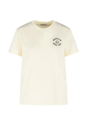 Moncler embroidered-logo T-shirt - Neutrals
