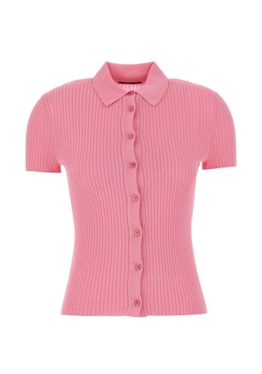 Balenciaga buttoned ribbed shirt - Pink