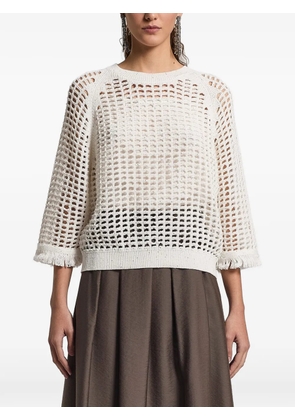 Peserico sequinned cordonet sweater - Neutrals