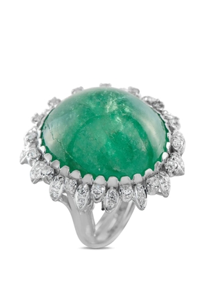 LB Exclusive diamond and emerald ring - Silver