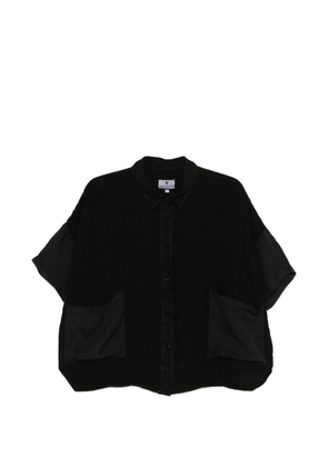 european culture patch pocket short sleeve shirt - Black