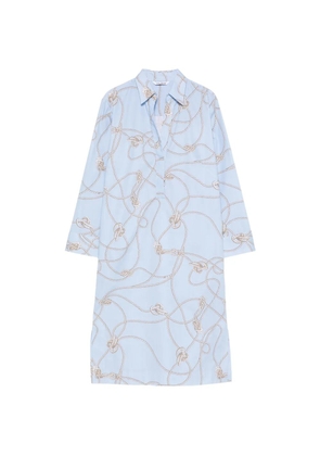 Caliban rope-print shirt mini dress - Blue