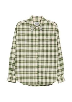 Essentiel Antwerp plaid embellished shirts - Green