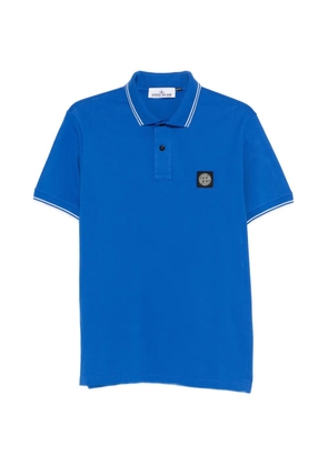Stone Island logo-patch piped polo shirt - Blue