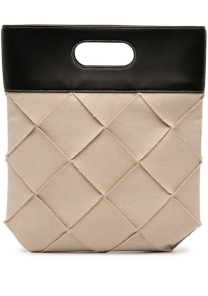 Bottega Veneta Pre-Owned 2012-2026 Small Canvas French Calfskin Slip tote bag - Brown