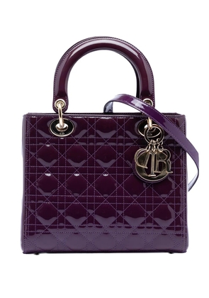 Christian Dior Pre-Owned 2012 Medium Patent Cannage Lady Dior satchel - Purple