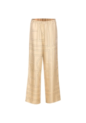TOTEME monogram elasticated-waistband trousers - Neutrals