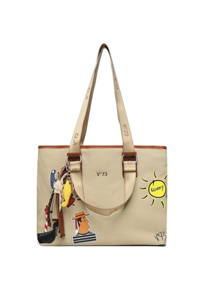 V°73 printed shoulder bag - Neutrals
