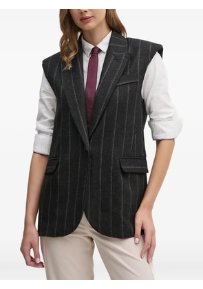 La Petite Française Valide pinstripe sleeveless waistcoat - Grey