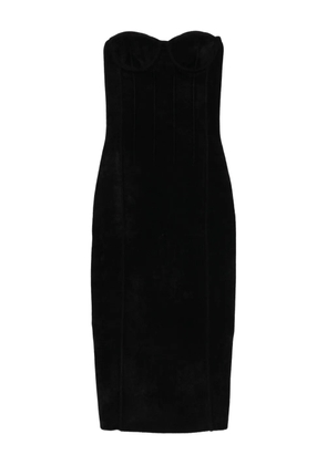 Galvan London Titania bustier velvet midi dress - Black