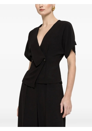 NISSA V-neck button top - Black